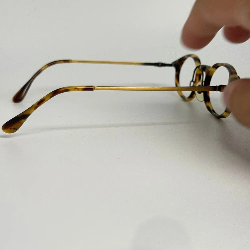 Help Glasses Italy Mod 184 Tortoise Gold Oval Eyeglass Frames 49-21 H6482